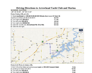 Directions to Arrowhead Yacht Club